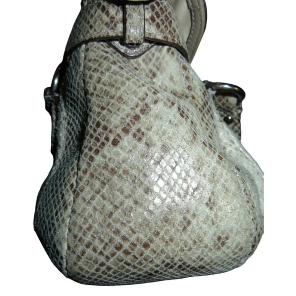 Coach 2013 Campbell Exotic Snakeskin Embossed Leather Flap Satchel Handbag 27895